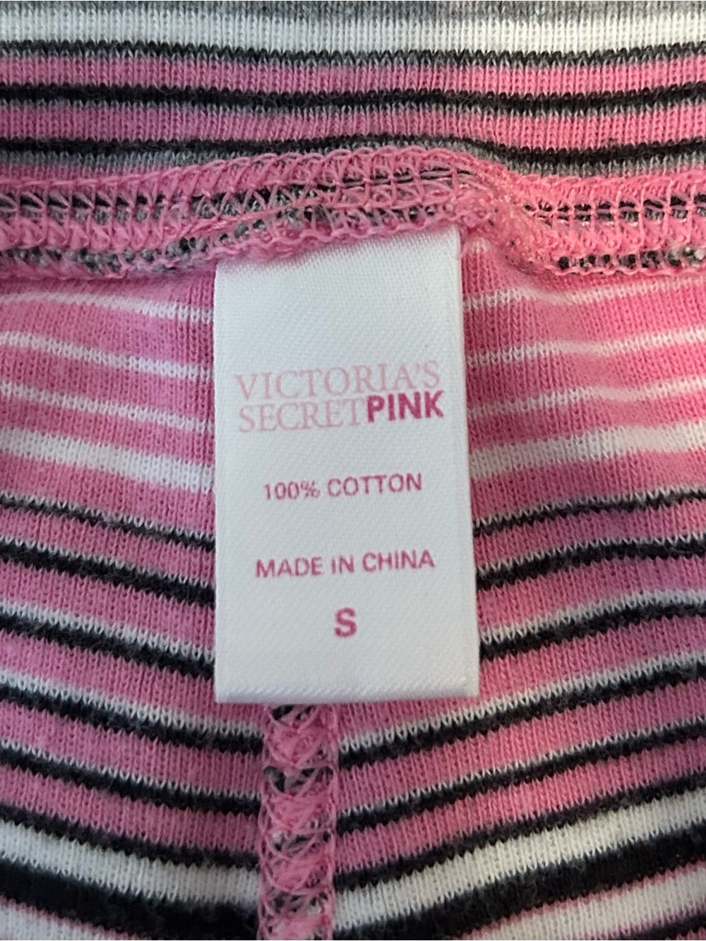 Victoria Secret Pink Striped Lounge Set with White Tee - Picture 9 of 11